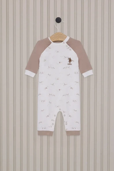 LitaeTrend Erkek Bebek Uzun Kol Patiksiz Tulum  Krem ürün görseli 1