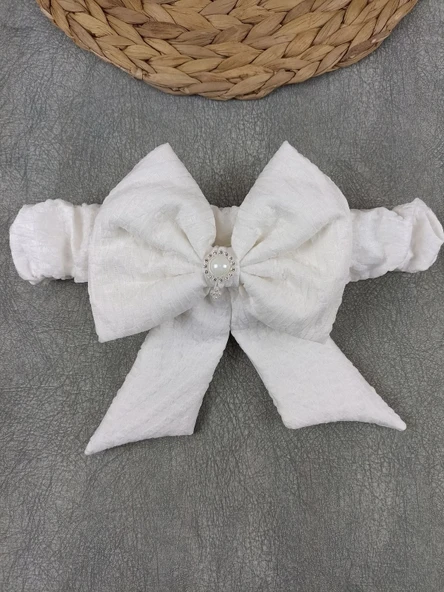 LitaeTrend Yenidoğan Kumru Plazma Taçlı Lüks Kundak Bebek Battaniyesi Ekru - Resim 5