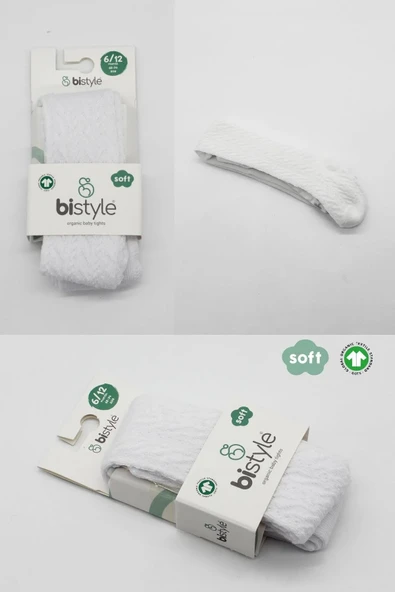 LitaeTrend Tekli Zikzak Kabartma Penye Külotlu Çorap Bs50108 Beyaz - Resim 5