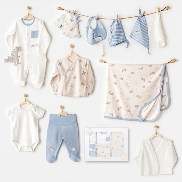 LitaeTrend Andywawa Ac25911 Newborn Set Dino 10'lu Hastane Çıkışı Beige ürün görseli 1