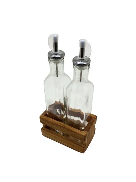 Ahşap Doğal 2Li Yağdanlık ve Sosluk Ahşap Cam Set Takımı(SET)(KİRAZ)(KISA BAŞLIK) Ahşap Rengi 10 SET - Resim 3