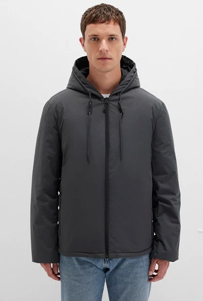 Mavi 0110352 Kapüşonlu Şişme Mont Erkek Mont - Resim 3