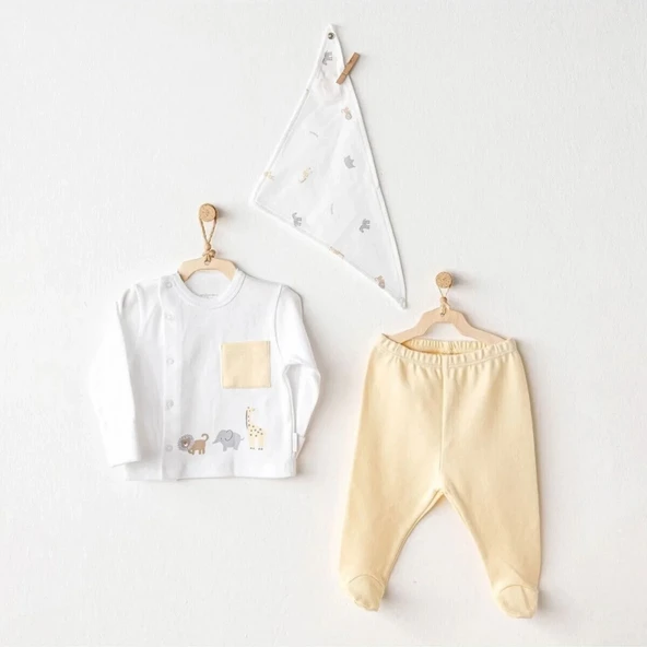 LitaeTrend Andywawa Ac25807 Side Snap Set Little King 3'lü Zıbın Set Yellow ürün görseli 1