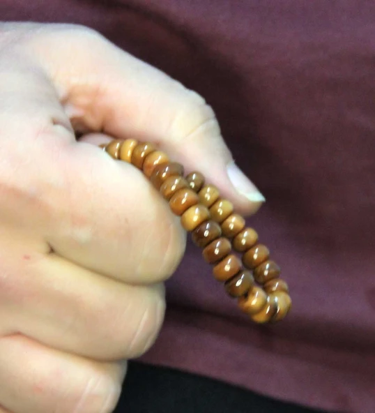 Doğal Kuka Ağacı Erkek Asansörlü Ayarlanabilir 33'lük Tesbih Bileklik eub122 - Resim 3