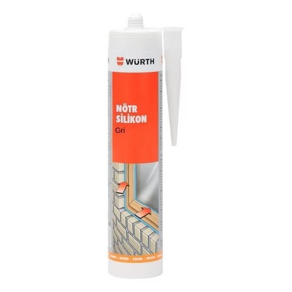 WÜRTH Nötr Silikon Gri 310ml - UV Dayanımlı, Elastik Sızdırmazlık ve Dolgu Çözümü ürün görseli