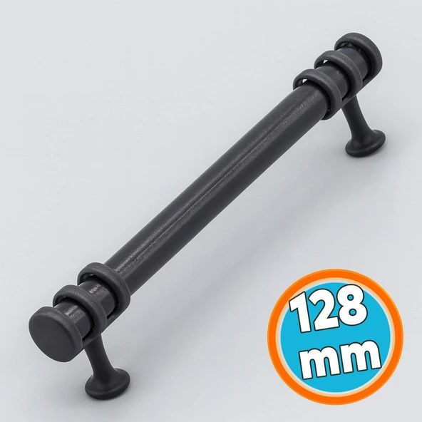 Mobilya Mutfak Dolabı Çekmece Dolap Kulpları Kapak Kulpu Kulbu Siyah 128 Mm Metal Kulp ürün görseli