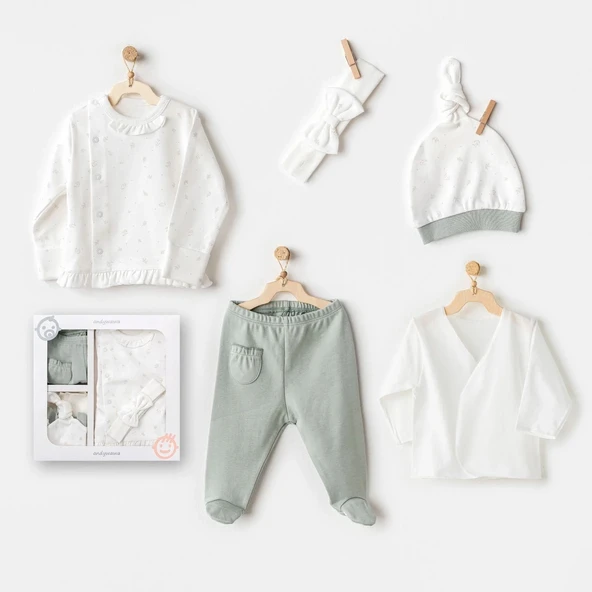 LitaeTrend Cute Bear Friends 5'li Hastane Çıkışı Green ürün görseli