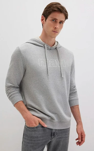 Mavi 065606-28387 Logo Baskılı Kapüşonlu Erkek Sweatshirt - Resim 2