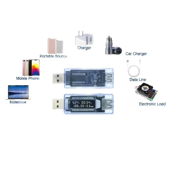 Keweisi Usb Voltmetre Ampermetre Usb Şarj Kapasitesi Test Cihazı - Resim 7