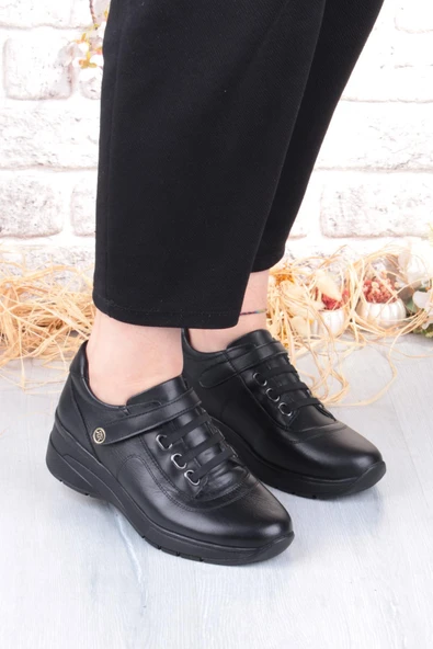 Mehmet Mete 7313 Rahat Esnek Kaymaz Taban Hakiki Deri Kadın Ayakkabı - Resim 4