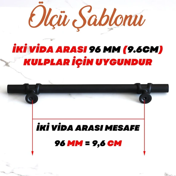 Mobilya Çekmece Mutfak Dolabı Dolap Kulpları Kulbu Kulpu Siyah Metal Kulp 96 mm-9.6 cm - Resim 3