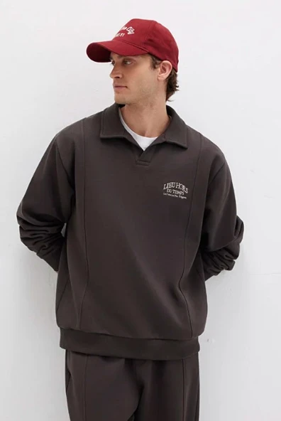 Mavi 0S10479-70219 Polo Yaka Nakışlı Erkek Kapüşonlu Sweatshirt - Resim 2