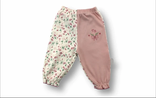 LitaeTrend 3-6 6-9 9-12 Ay Tb Çiçek Nakışlı Şapkalı Uzun Kollu Sweatli 3lü Kız Bebek Takımı Ekru - Resim 3