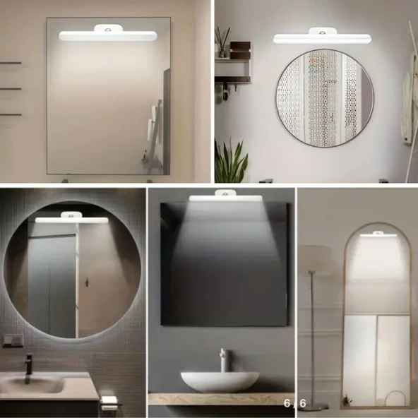 Dokunmatik USB İle Şarj Olabilen 27 cm Led Aydınlatma Makyaj Aynası Işığı (5284) - Resim 4