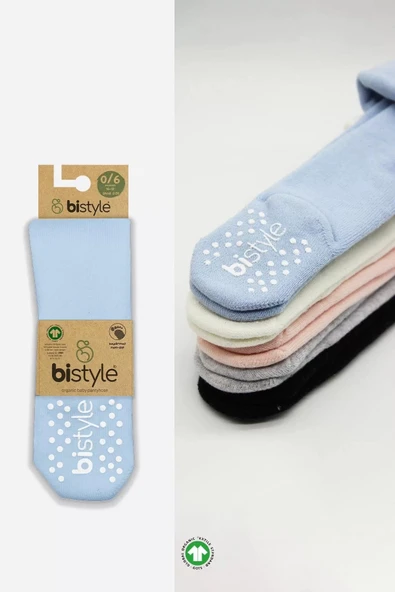 LitaeTrend Tekli Kaymaz Basic Külotlu Çorap  Mavi - Resim 6