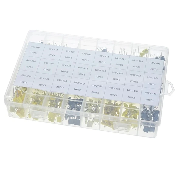 460 Adet nF/mF Polyester Kondansatör Seti Kutu Tip 24 Farklı Değerde - Kutulu - Resim 5