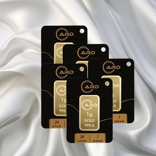 5 Adet 1 Gr 24 Ayar Ard Gram Altın ürün görseli