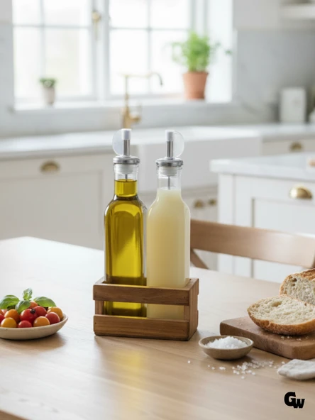 Ahşap Doğal 2Li Yağdanlık ve Sosluk Ahşap Cam Set Takımı(SET)(KİRAZ)(KISA BAŞLIK) Ahşap Rengi 1 SET ürün görseli