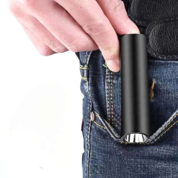 BUFFER® Mini Cep Boy USB İle Şarj Olan Oje Kurutucu Sahte Para Kontol LED UV Mor Işık El Feneri - Resim 3