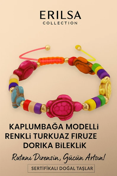 Sertifikalı Kaplumbağa Dorika Turkuaz Firuze Taşı Bileklik – Direncini Artır Hayat Enerjini Koru ürün görseli