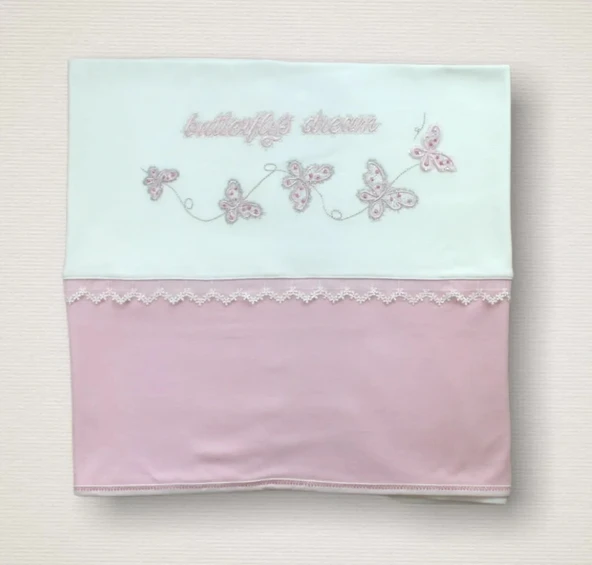 LitaeTrend Uçan Kelebekler Nakışlı  10lu Zıbın Takımı Hastane Çıkışı Pembe - Resim 5