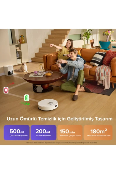 S8 Pro Plus Akıllı Beyaz Robot Süpürge 10.00 HyperForce Emiş Gücü - Resim 8