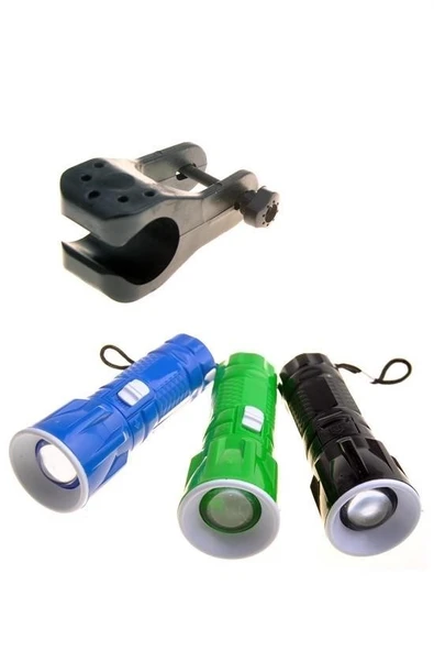 BUFFER® Pilli Zoomlu Ledli Bisiklet Ön Farı El Feneri Aydınlatma Lambası - Resim 2