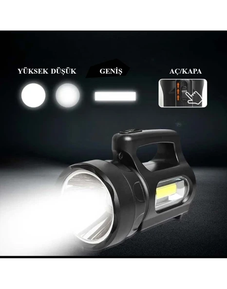 Profesyonel Ultra Güçlü LED El Feneri  Yüksek Performanslı 900 Lümen Aydınlatma - Resim 2