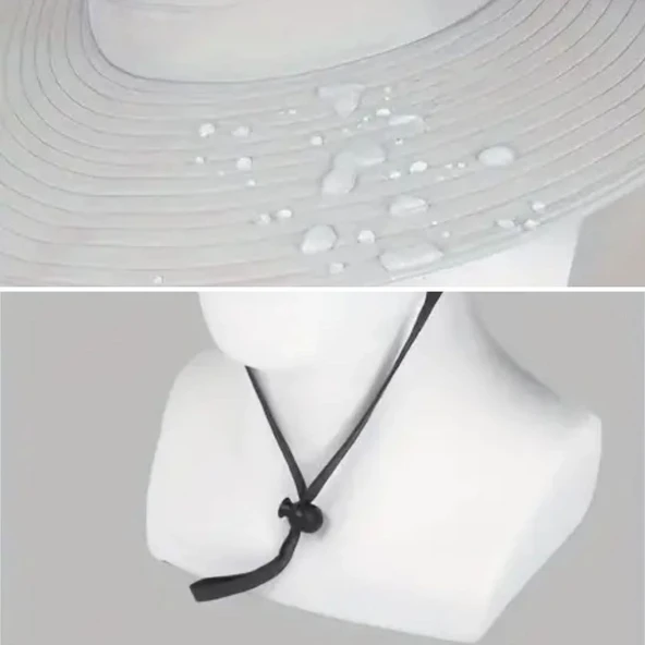 BUFFER® Güneş Koruyuculu Nefes Alabilen Maskeli ve Boyun Kapaklı Geniş Kenarlı Balıkçı Şapkası - Resim 5