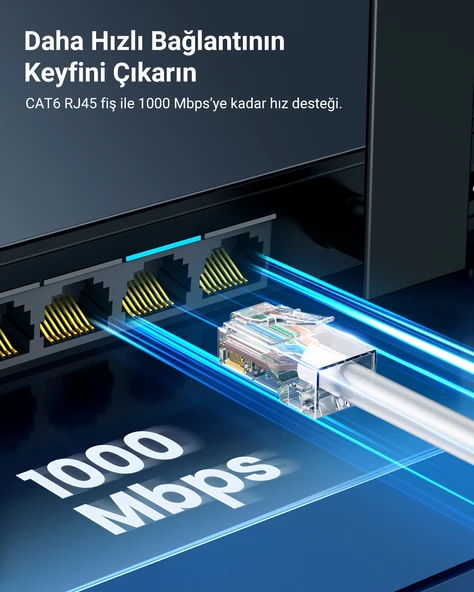 UGREEN Cat6 RJ45 Konnektör 10'lu Paket, 50961 - Resim 5