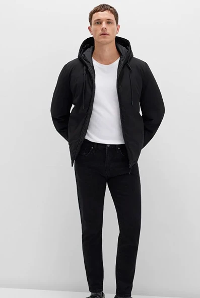 Mavi 0110352 Kapüşonlu Şişme Mont Erkek Mont - Resim 4