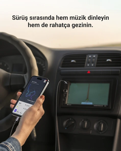 UGREEN Mfi Sertifikalı Lightning to 3.5mm Örgülü Ses Kablosu, 1 Metre, Siyah, 70509 - Resim 2