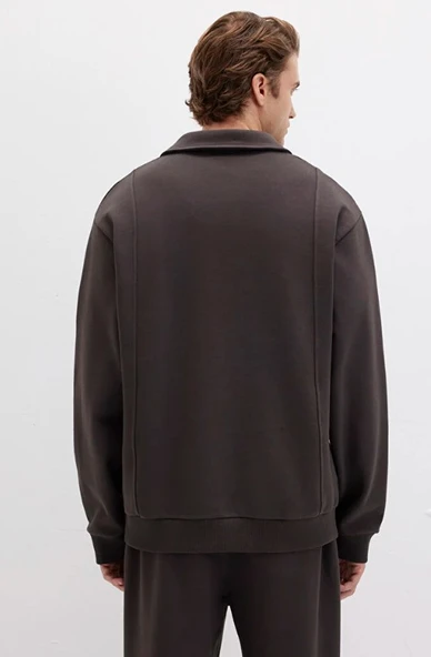 Mavi 0S10479-70219 Polo Yaka Nakışlı Erkek Kapüşonlu Sweatshirt - Resim 5