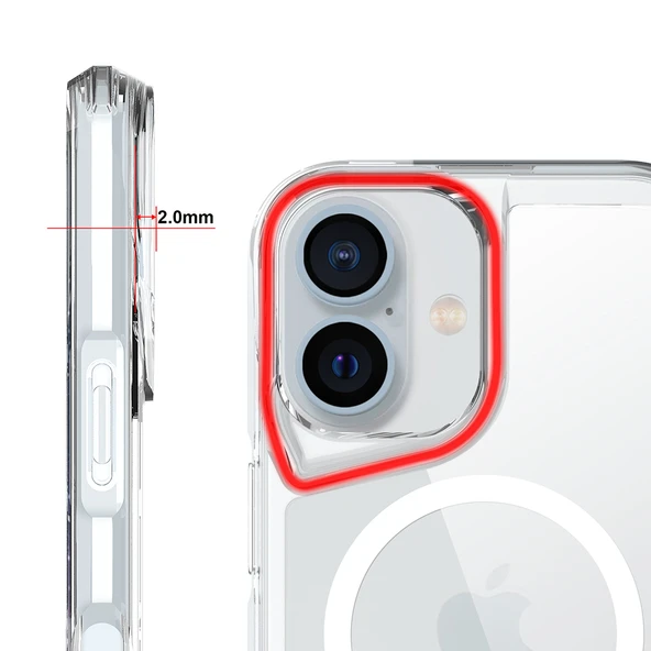 Gpack iPhone 17 uyumlu Kılıf Lüx Pürüzsüz Sert Silikon Magsafeli T-Max Şeffaf - Resim 3