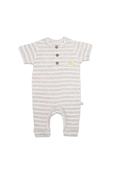 LitaeTrend Line Colors Yarım Kol Patiksiz Tulum 15126 Bej ürün görseli