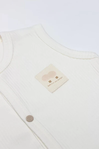 LitaeTrend Modal Flying Balloons Bebek Yelek Bs18110 Ekru - Resim 4