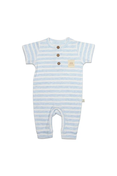 LitaeTrend Line Colors Yarım Kol Patiksiz Tulum 15126 Mavi ürün görseli 1