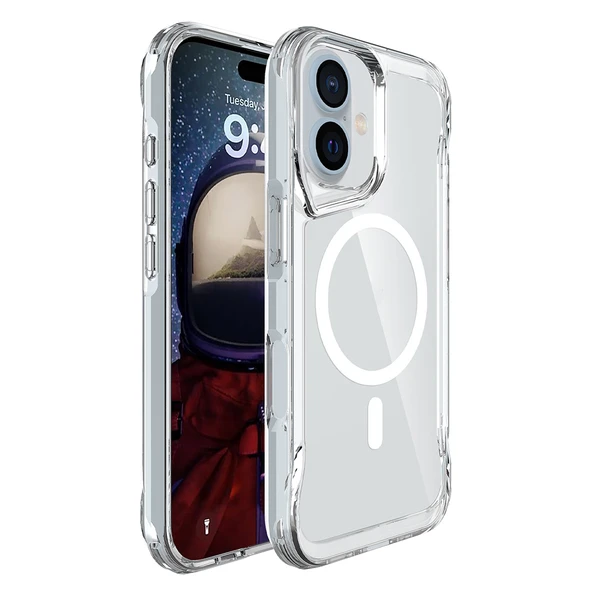 Gpack iPhone 17 uyumlu Kılıf Lüx Pürüzsüz Sert Silikon Magsafeli T-Max Şeffaf ürün görseli