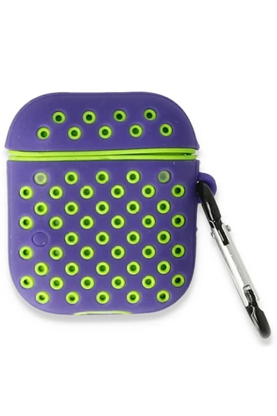 LitaeTrend Airpods 2 (2.nesil) Spor Delikli Kılıf - Lila-Yeşil ürün görseli 1