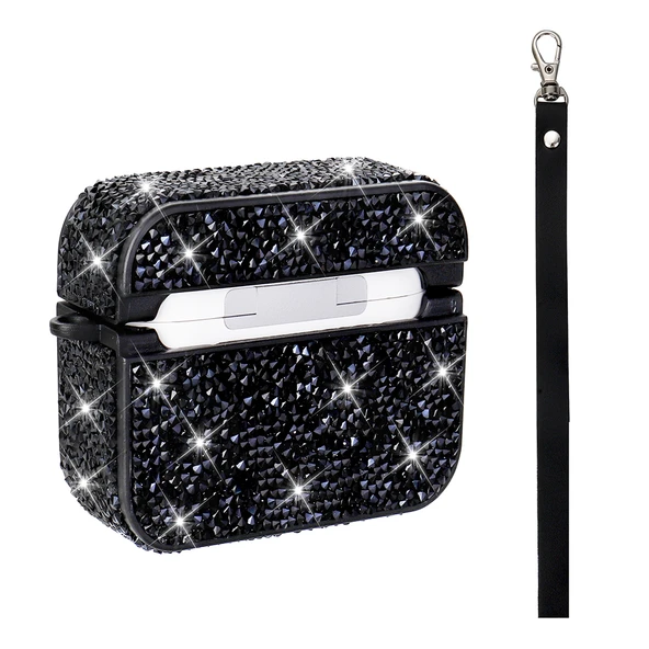 Gpack Airpods Pro uyumlu Kulaklık Kılıfı Bilek Askı Aparatlı Simli Airbag 45 - Resim 2