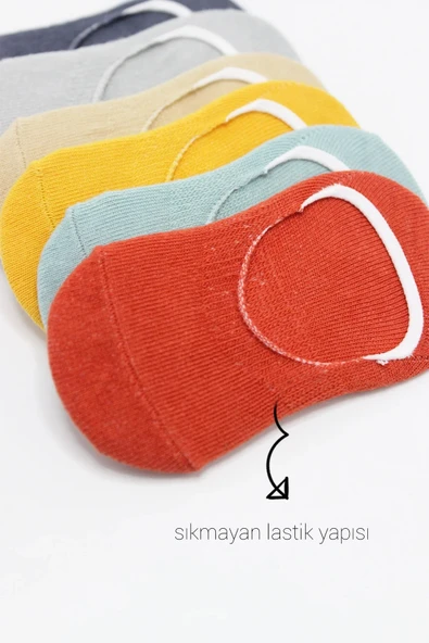 LitaeTrend Bistyle 6'lı Mix Babet Çorap 30101 Kiremit - Resim 4