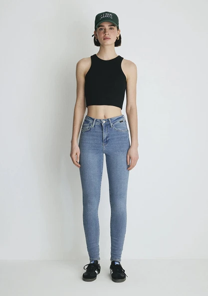 M100980-82194 MAVİ PANTOLON SERENAY MİD BRUSHED GOLD SHAPE ürün görseli