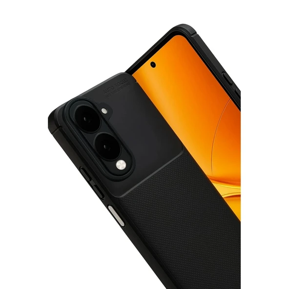 Gpack Vivo Y29S uyumlu Kılıf Negro Karbon Görünümlü Silikon - Resim 2