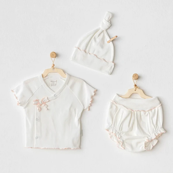 LitaeTrend 3'lü Basic Bebe Takım Ekru ürün görseli 1