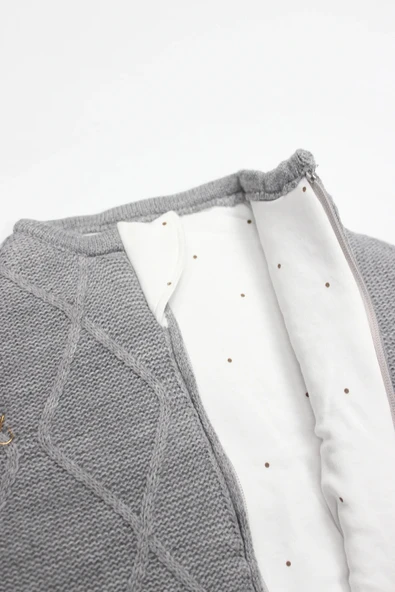 LitaeTrend Bistyle Turk İn Swadding Triko Kundak 75108 Gri - Resim 3