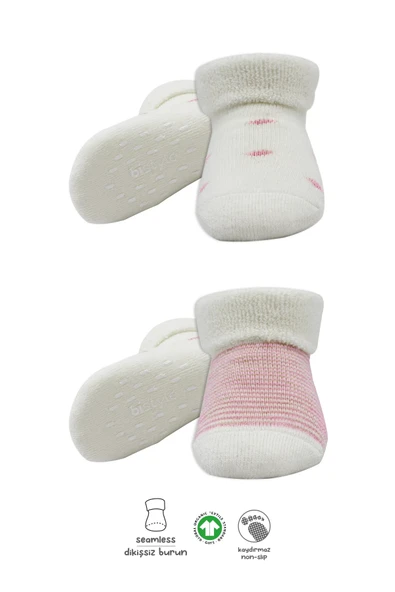 LitaeTrend Bistyle 2'li Havlu Soket Kaymaz Çorap 10504 Ekru Pudra ürün görseli