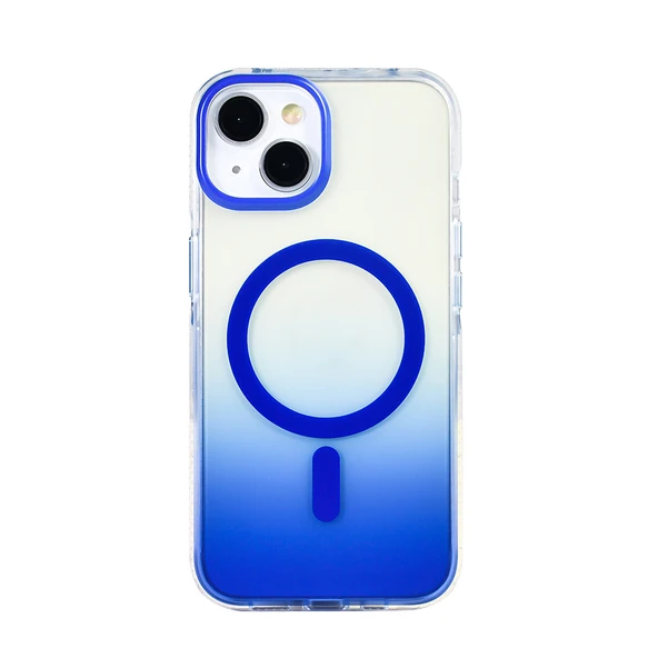 Gpack iPhone 13 uyumlu Kılıf Toros M-Safe Şarj Özellikli Transparan Renk Geçişli Silikon - Resim 6