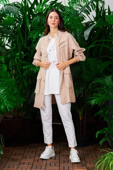 MM25.0237 MOODBASİC ÇITÇITLI ASTARSIZ TRENCH - Resim 2