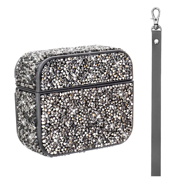 Gpack Airpods Pro uyumlu Kulaklık Kılıfı Bilek Askı Aparatlı Simli Airbag 45 - Resim 5