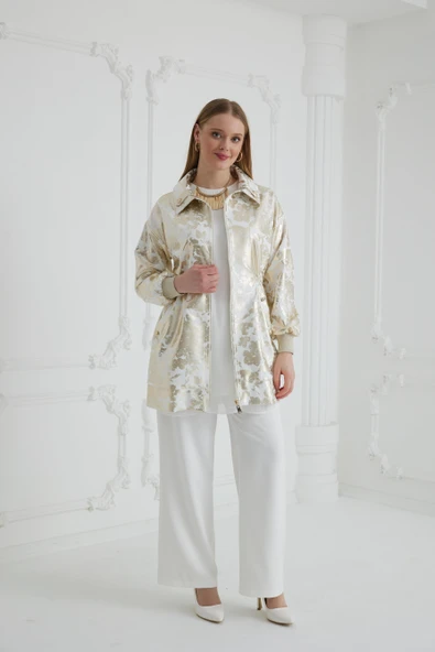 MB15.145 MOODBASİC CEKET GOLD DESEN BASKILI ürün görseli